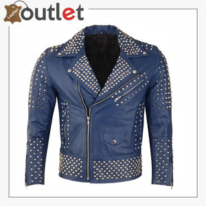 Studded Leather Biker Jacket