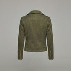 Women's Suede Zip-Up Moto Biker Jacket