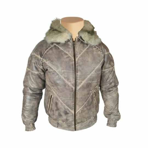 V-Bomber style Winter Leather Jacket Leather Outlet