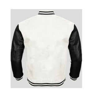 Varsity Multi-color Wool Varsity Letterman Bomber Jacket Leather Outlet