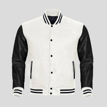 Load image into Gallery viewer, Varsity Multi-color Wool Varsity Letterman Bomber Jacket Leather Outlet
