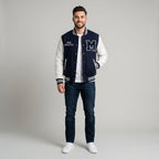 Shop Navy Signature Varsity Jacket