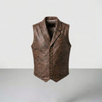 Men’s Motorcycle Leather Vest – Classic Biker Riding Vest