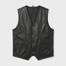 Load image into Gallery viewer, Men’s California Style Motorcycle Leather Vest – Biker Riding Vest
