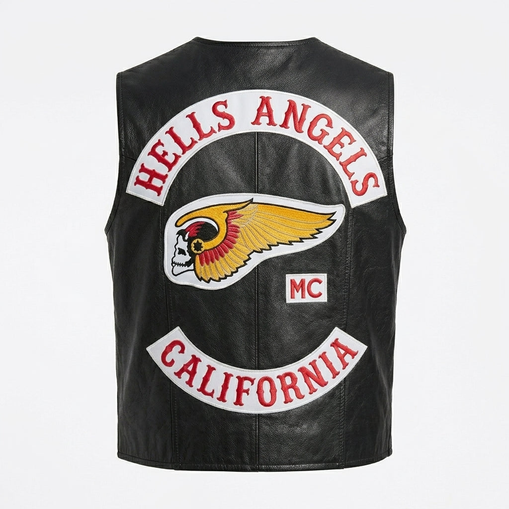 Men’s California Style Motorcycle Leather Vest – Biker Riding Vest