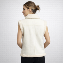Load image into Gallery viewer, Women's White Teddy Shearling Vest
