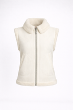 Women's White Teddy Shearling Vest