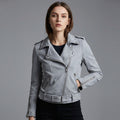 Women's Cropped Suede Moto Jacket