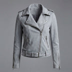 Women's Cropped Suede Moto Jacket