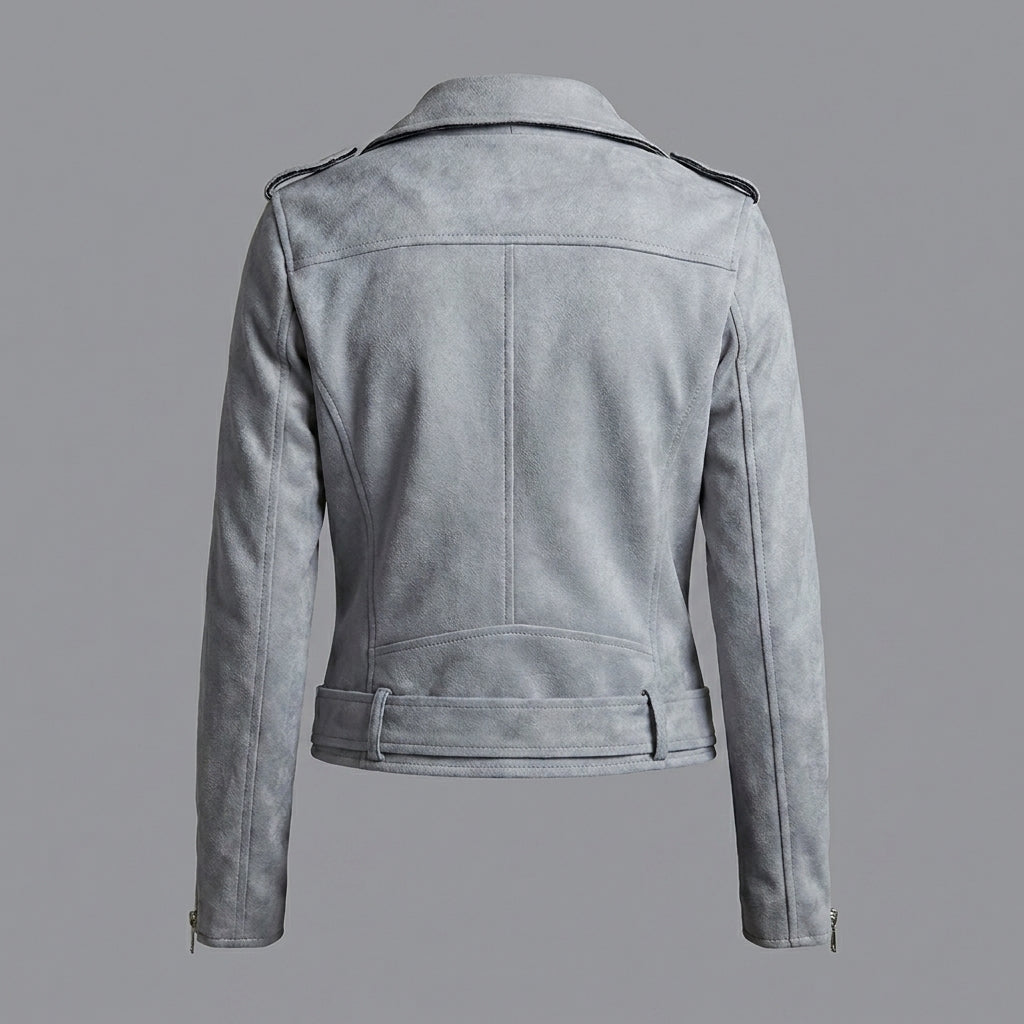 Women's Cropped Suede Moto Jacket