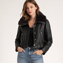 Load image into Gallery viewer, Women's Black B3 RAF Shearling Jacket
