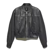 Load image into Gallery viewer, Women New Black Leather bomber jacket
