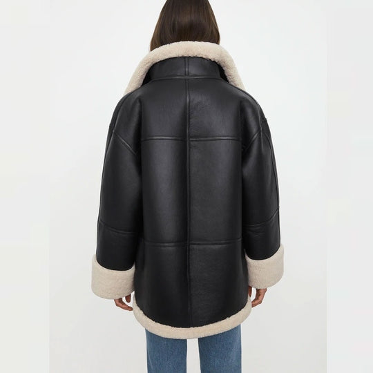 Damen B3 RAF Schaffell Piloten Shearling Lederjacke