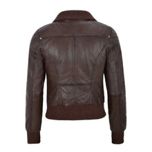Load image into Gallery viewer, Women&#39;s Brown Lambskin Leather Jacket Leather Outlet
