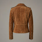 Women's Brown Suede Biker Jacket