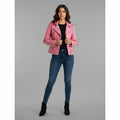 Women’s Pink Studded Leather Biker Jacket – Genuine Moto Jacket