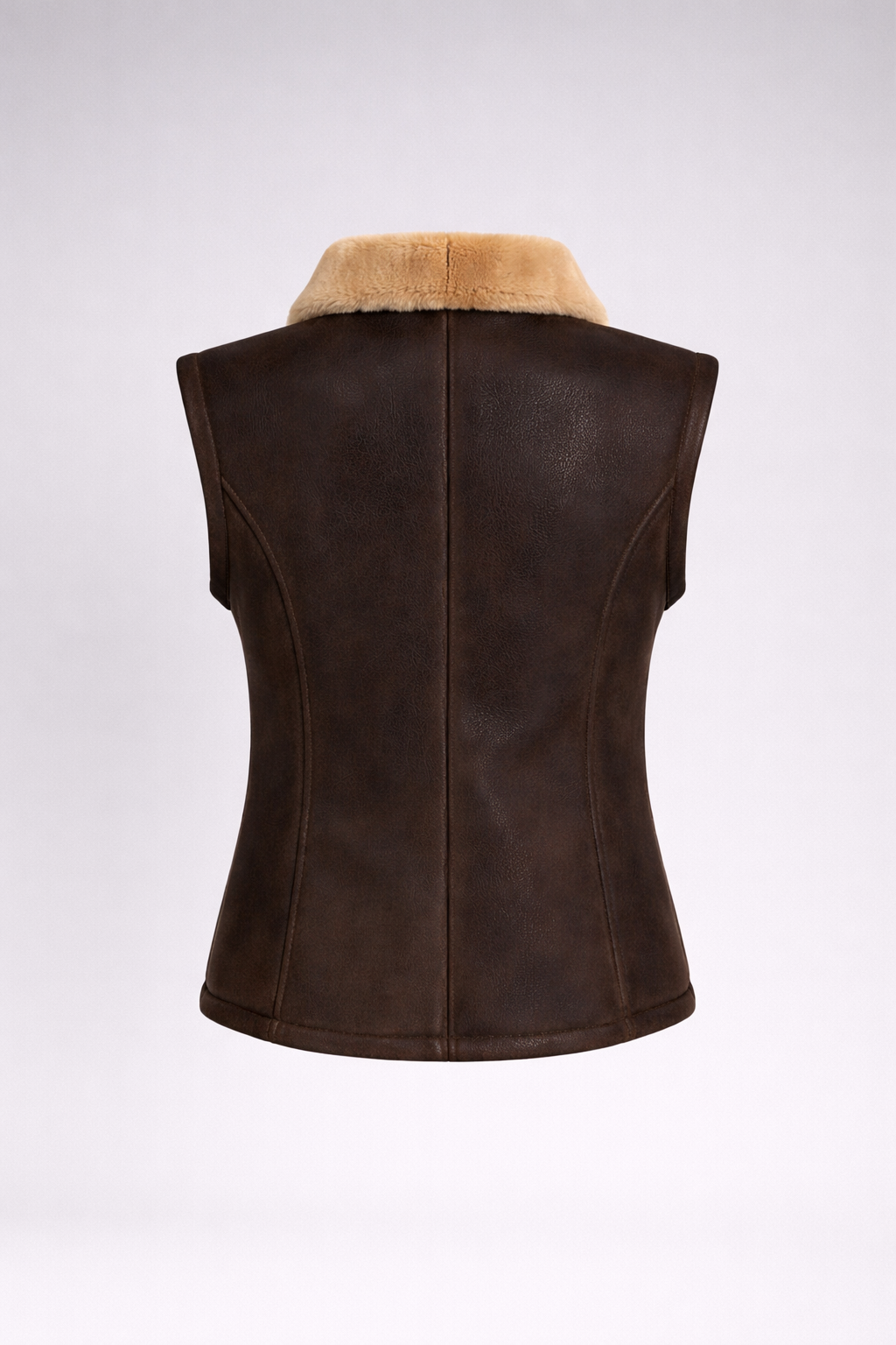 Women's Leather Shearling Vest