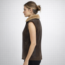 Load image into Gallery viewer, Women's Leather Shearling Vest
