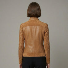 Load image into Gallery viewer, Women's Suede &amp; Leather Single-Breasted Jacket
