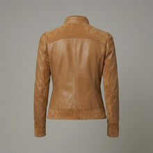 Load image into Gallery viewer, Women's Suede &amp; Leather Single-Breasted Jacket
