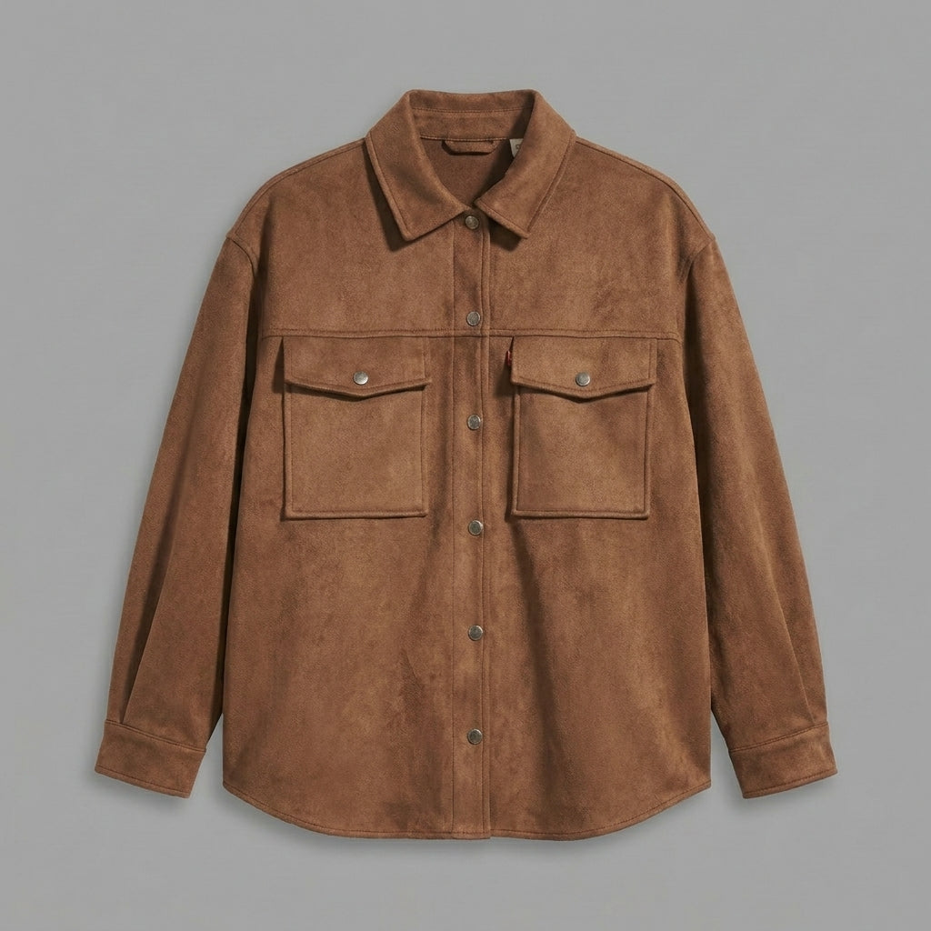 Women's Brown Suede Shacket