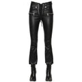 Damenjeans aus weichem schwarzem Leder