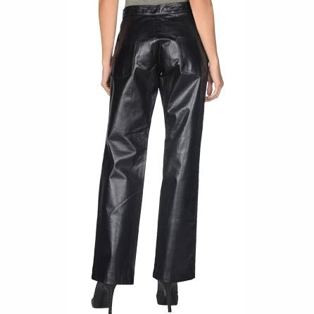 "High-Rise Luxe Leather Trousers"