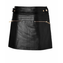 Load image into Gallery viewer, Womens Black Leather Skirt Lambskin Leather Outlet
