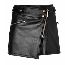 Load image into Gallery viewer, Womens Black Leather Skirt Lambskin Leather Outlet
