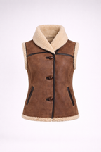 Women's Brown Aviator Shearling Jacket