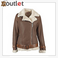 Load image into Gallery viewer, Womens Genuine Shearling Jacket
