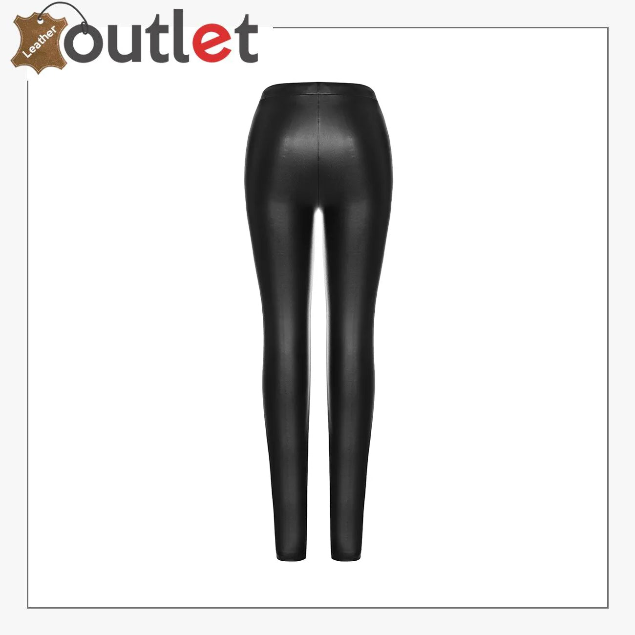 Damen Gothic Leggings Schwarze Lederhose