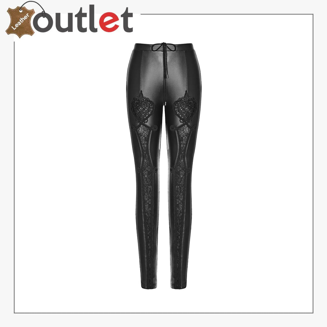 Womens Gothic Leggings Black Leather Pants