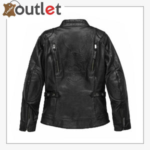 Womens HD Line Stitcher Leather Jacket