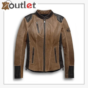 Womens H D Triple Vent System Gallun Leather Jacket