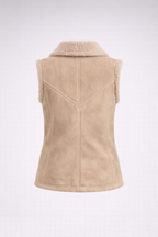Women's Tan Shearling Vest