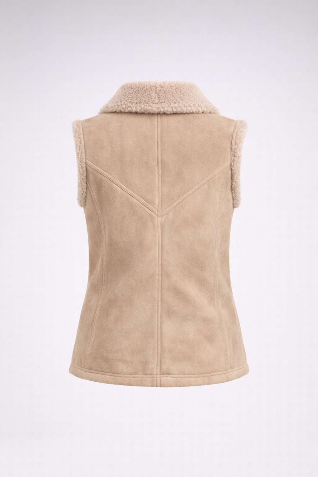 Women's Tan Shearling Vest