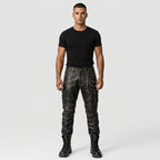 Men’s Black Sheepskin Leather Cargo Pants – Biker Style Leather Trousers