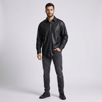Men’s Genuine Lambskin Leather Shirt – Premium Slim Fit Leather Shirt