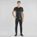 Men’s Premium Lambskin Leather T-Shirt – Luxury Slim Fit Leather Tee