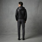 Men's Black Billionaire Hooded Leather Jacket