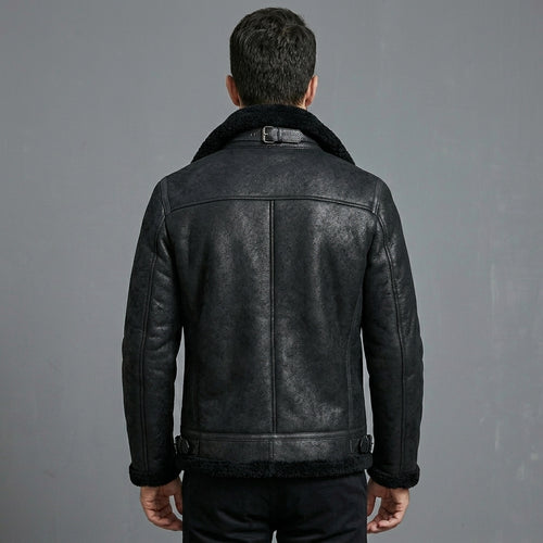 B3 Shearling Leather Jacket _ Men's Flying Jacket