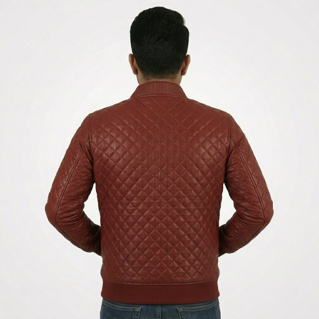Men’s Shaker Leather Bomber Jacket – Shearling Collar Aviator Coat