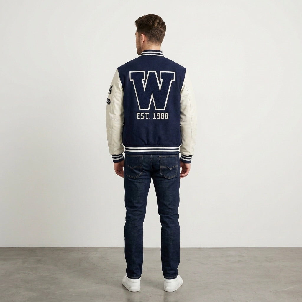Men's Navy Blue Varsity Jacket