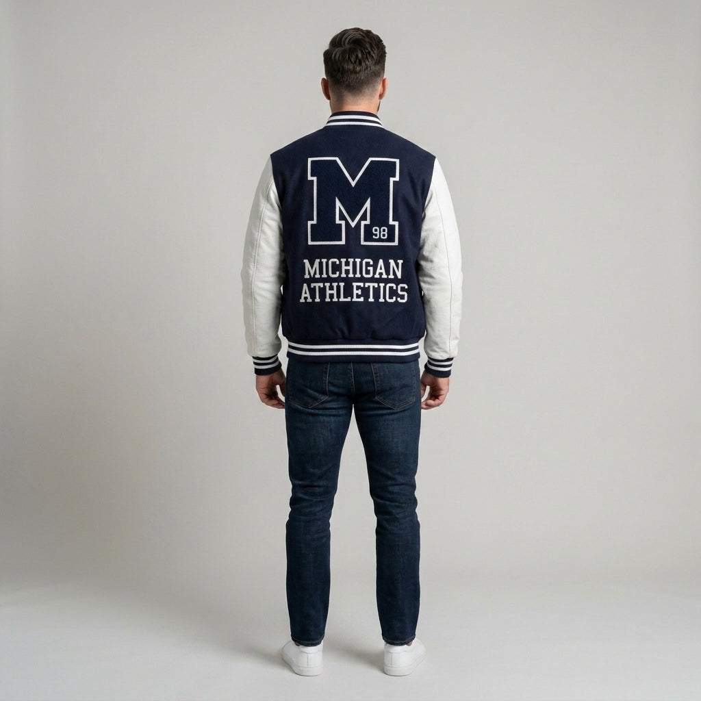 Shop Navy Signature Varsity Jacket