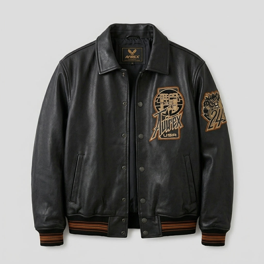 Urban Elite Leather Varsity Jacket – Premium Real Leather Letterman