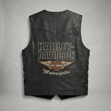 Load image into Gallery viewer, Men’s Harley-Style Leather Biker Vest – Real Leather Club Cut Snap Button
