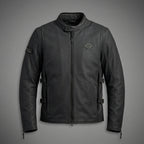 Herren-Bikerjacke aus mattem schwarzem Leder – verstellbare Schnalle im Moto-Stil