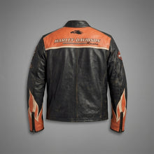 Laden Sie das Bild in den Galerie-Viewer, Harley Davidson Screamin Eagle Vintage Racing Lederjacke

