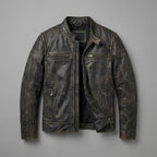 Men’s Harley-Davidson Style Heritage Embossed Leather Biker Jacket